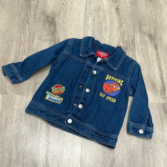 Disney Other - Disney Pixar Cars Vintage Jean Jacket 24 Months Lighting McQueen